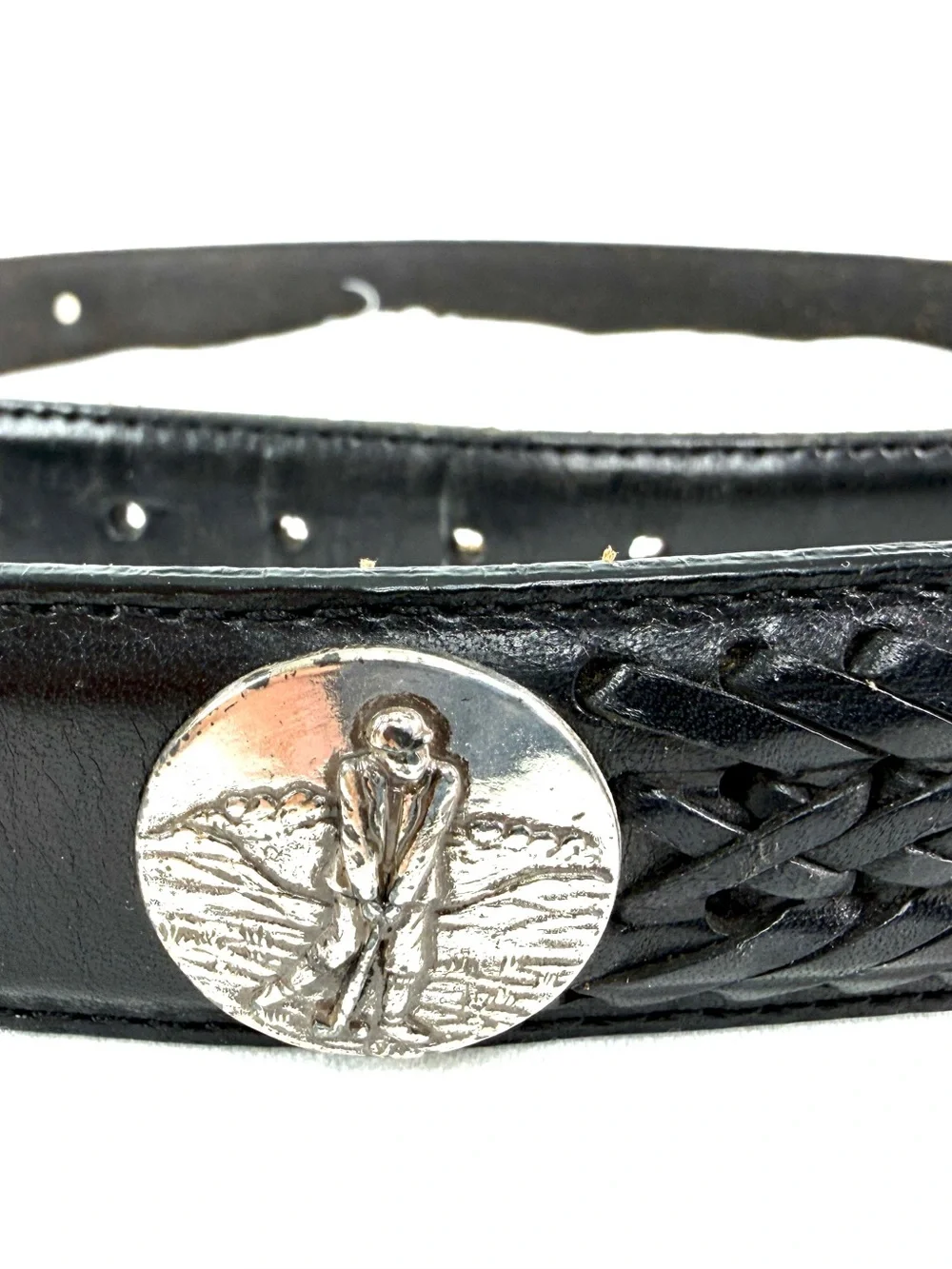 Vintage 2 Onyx Brighton Men Size 42 Black Brown Leather Belt Golf 1998 Y2K